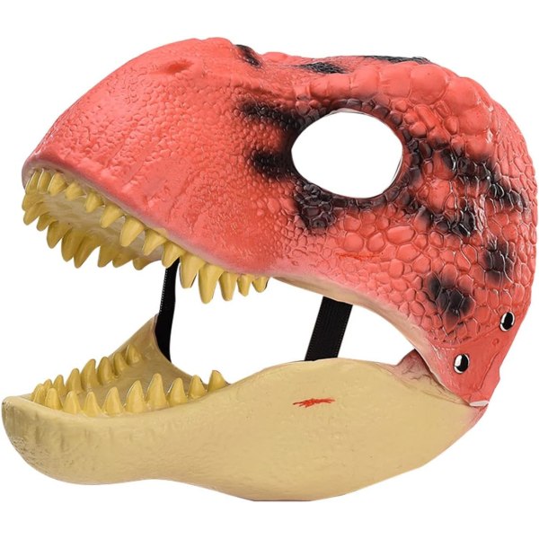 BestAlice Dino Mask Moving Jaw, Dinosaur Mask Huvudbonader, Jurassic Movable Dinosaur Head Lelut Velociraptor Mask Halloween Orange 23 x 15 x 13 cm/9 x 5 x 6 inch