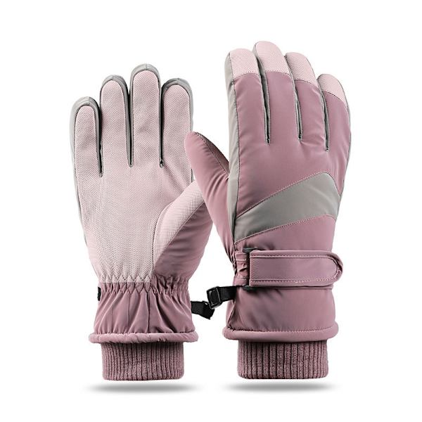 Vinter skidhandskar, varma händer, korrekt mönster, rosa