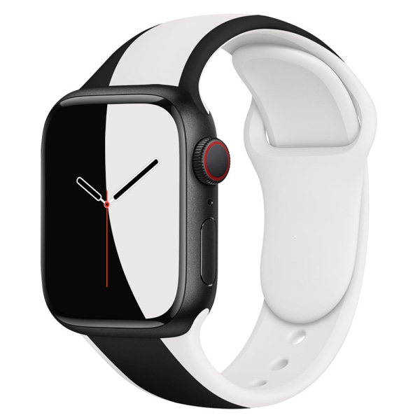 Designad för Apple Watch Band 38mm 40mm 41mm (Svart/Vit)