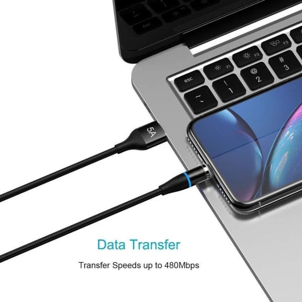 2 kpl 3in1 magneettinen latauskaapeli pikalataus 3A FastCharge Musta