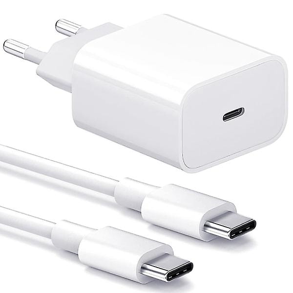Samsung lader - Hurtiglader 20w Usb-c - Strømadapter+kabel 2m Hvit