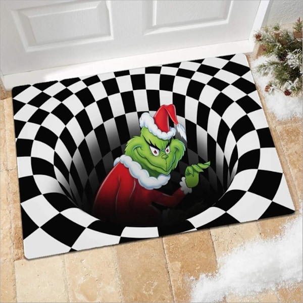 Illusion Dörrmatta, Jul Halkfri Visuell Dörrmatta, för Jul