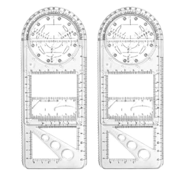 Monitoiminen geometrinen viivain Geometrinen piirustusmalli