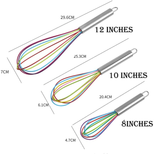 Silikon eggvisper Anti-ripe kjøkkenutstyr (3 stk)