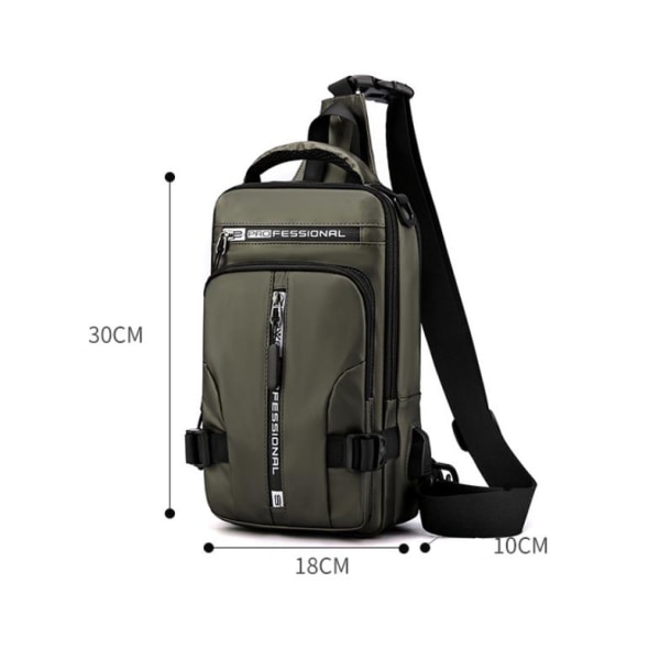 Crossbody ryggsäck axelväska lätt axel-armégrön