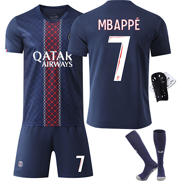 2025-2026 Paris Fotballdrakt Nr. 7 Mbappe 19 Li Gangren 10 Dembele 9 Ramos Draksett Utgave{HONGDE} No. 19 socks + protective gear #16
