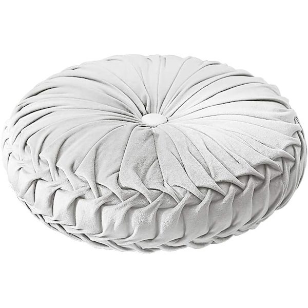 Pyöreä tyyny, samettinen kurpitsatyyny 35cm Tatami (vaaleanharmaa)