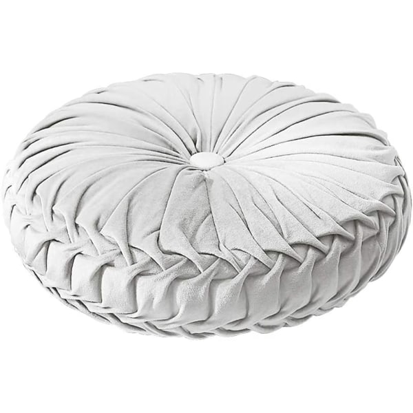 Round Cushion, Velvet Pumpkin Cushion 35cm Tatami (Light Grey)