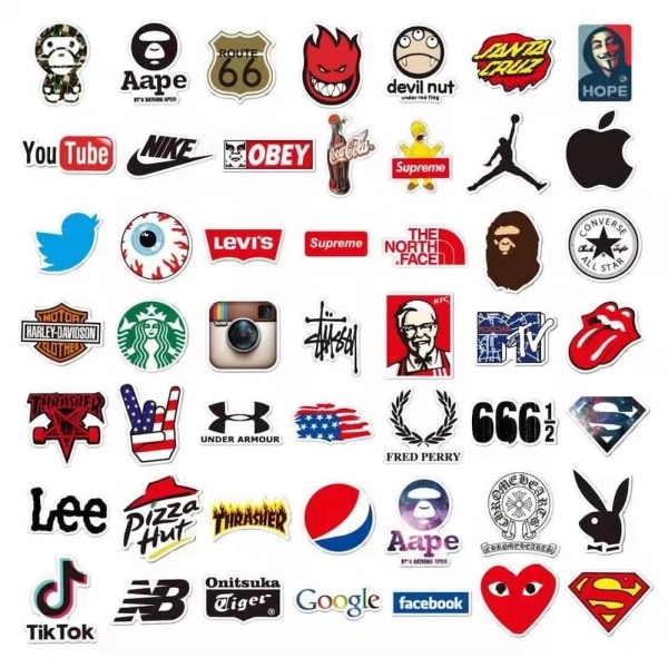 100st Mode Graffiti Stickers Vattent?t Laptop Bagage Skate multif?rg