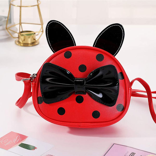 Pige Bowknot Pung Polka Dot Sød Sød Kanin (Rød & Sort)