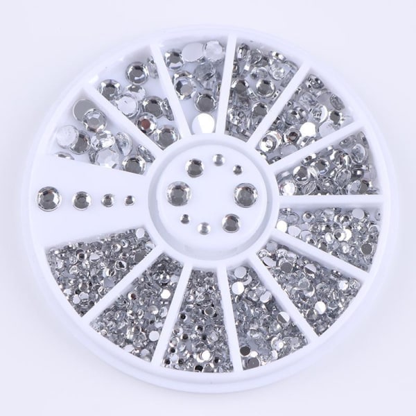 Rhinestone 4 sizes - Silver Clear Silver