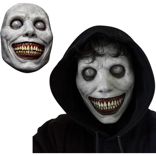 XUJAIOLQP Halloween Creepy Mask, Smiling Demons Mask Horrible Mask, Halloween kostymer f?r kvinnor m?n, Halloween kostymfestrekvisita