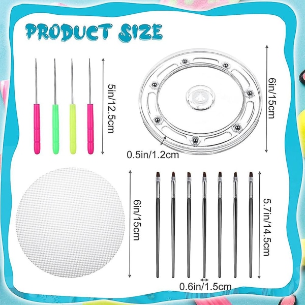 14 Cookie Decorating Kit Including Turntable, 2 Silicone Mats