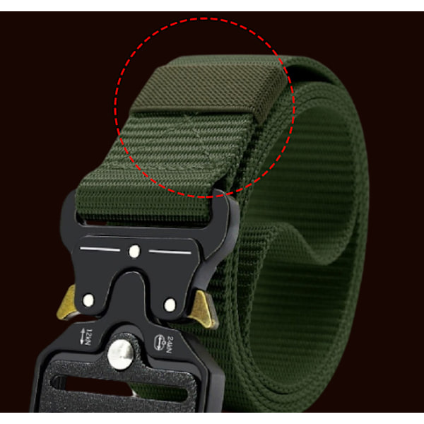 2 Militære Taktiske Bælter-3.8cm-125cm (Sort + Army Grøn)