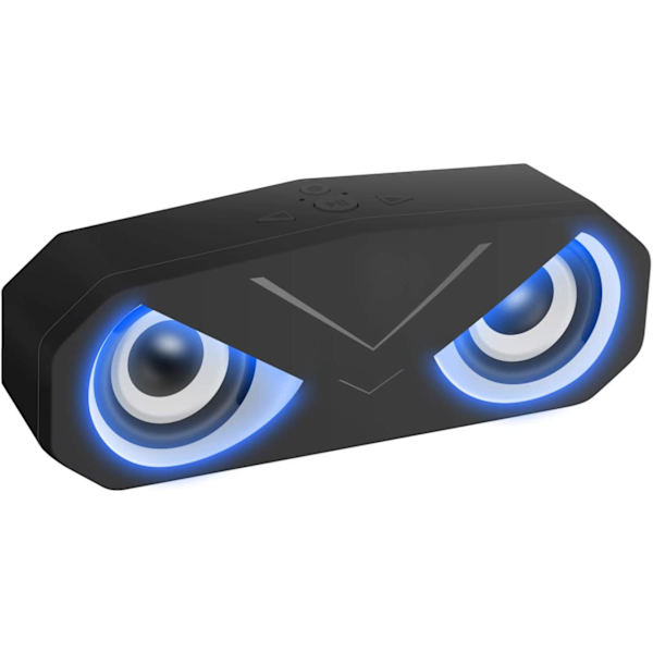 Trådlös Bluetooth 5.0-högtalare med djup bas LED-lampor svart