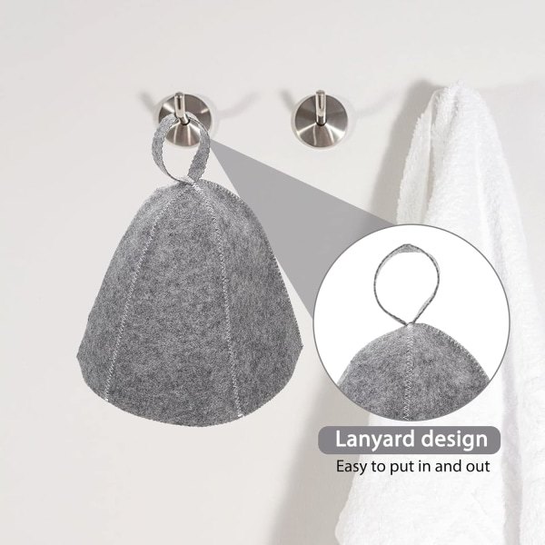Specialerbjudande! Högkvalitativa Nya 3-pack Bastuhättor i Filt, Badmössa, Huvudskydd, Absorberande Bastumössa för Bastu, Dusch, Badrum, Ångbad A 3st