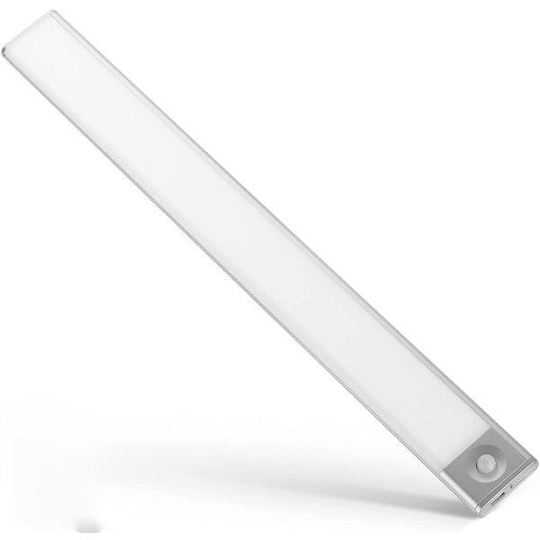 LED-garderobslampa, USB-laddning induktion 400X47X1MM, silver