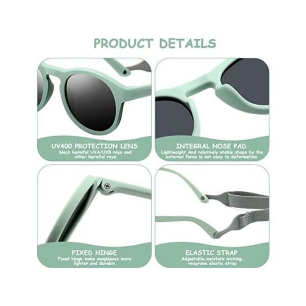 Fleksible polariserede babysolbriller UV-beskyttelse 0-3 år gamle