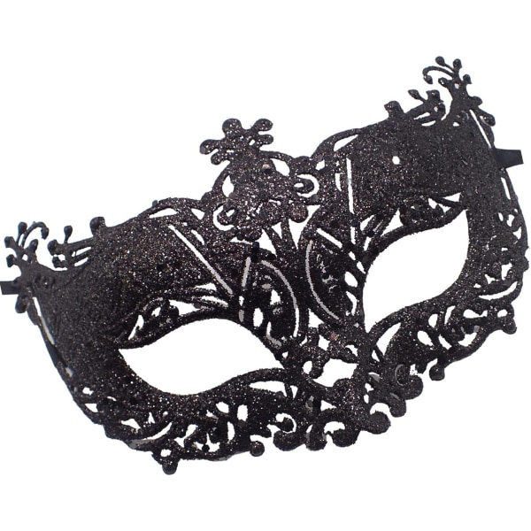 Topkids Accessoarer Masquerade Mask for kvinner og menn Black Glitter Design