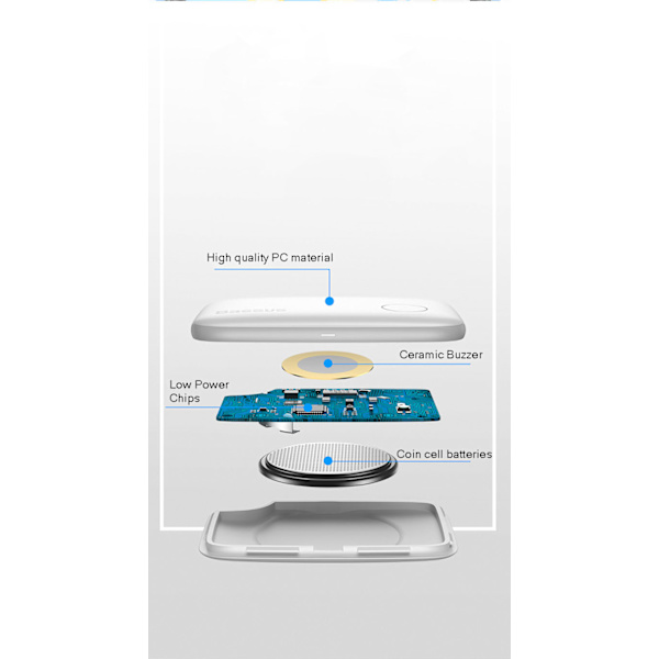 Smart Bluetooth Anti-Loss Enhet, Toveis Alarm - Rosa