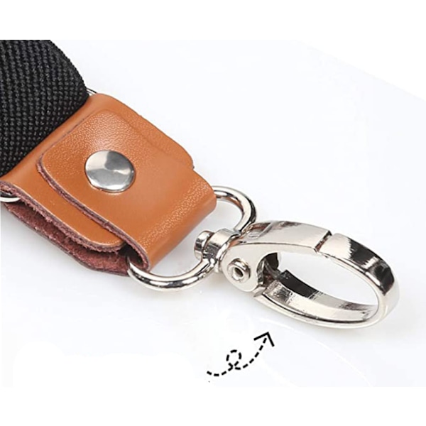 Herr bredd 6 Clip elastisk justerbar robust metallklämma (svart)