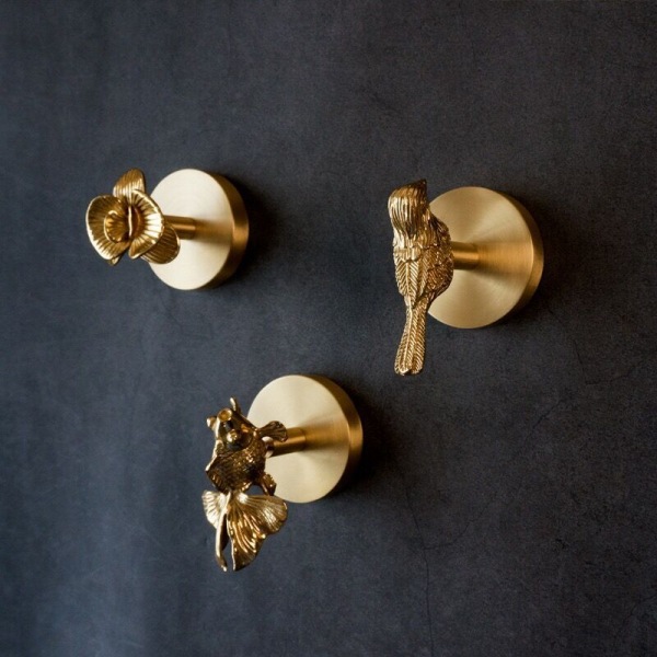 Messing skapdør Golden Retriever Disc Hook