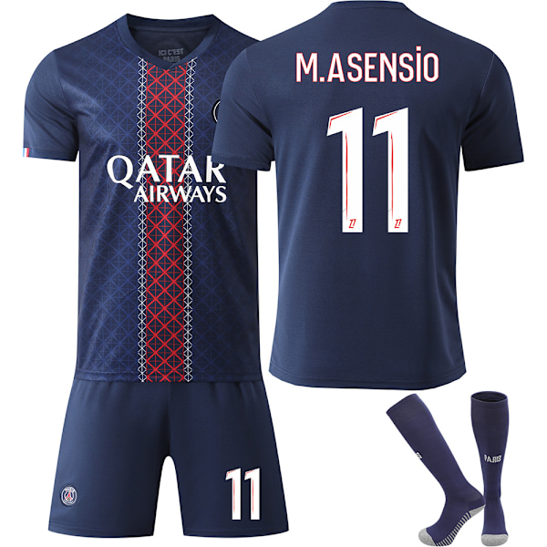 2025-2026 Paris Fodboldtrøje Nr. 7 Mbappe 19 Li Gangren 10 Dembele 9 Ramos Trøjesæt Edition{HONGDE} Size 7 socks #16