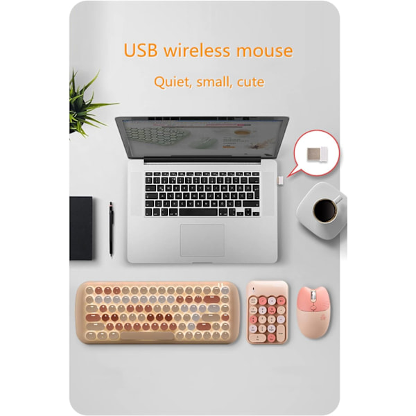 Trådlös Mus Söt Datormus 1600 DPI Mindre Ljud Bärbar USB-mus Trådlös Mus för PC Laptop Dator Notebook MacBook Flickpresent (lila) purple