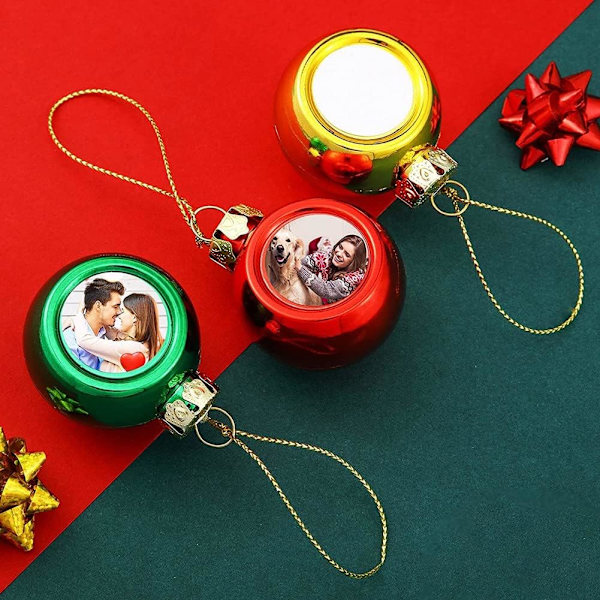9 st sublimering julboll, obruten julgran ornament