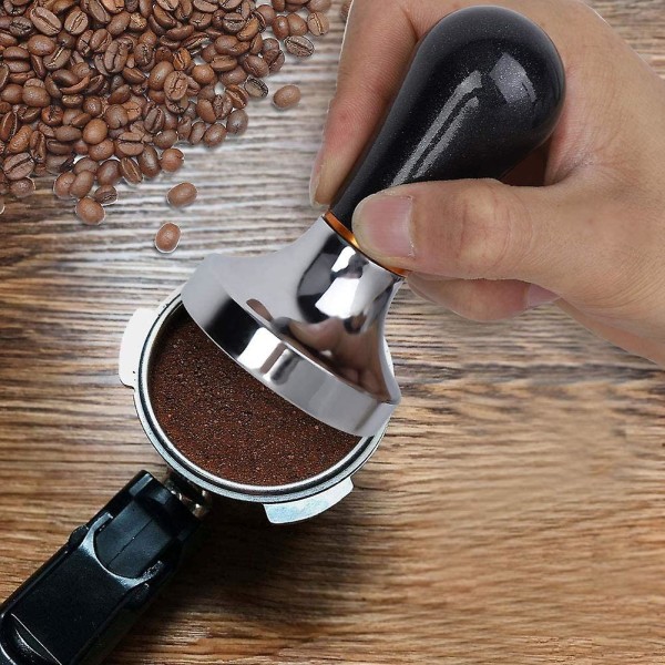2 pakke 57,5 ​​mm aluminiumskaffetamper med håndtak for kaffe