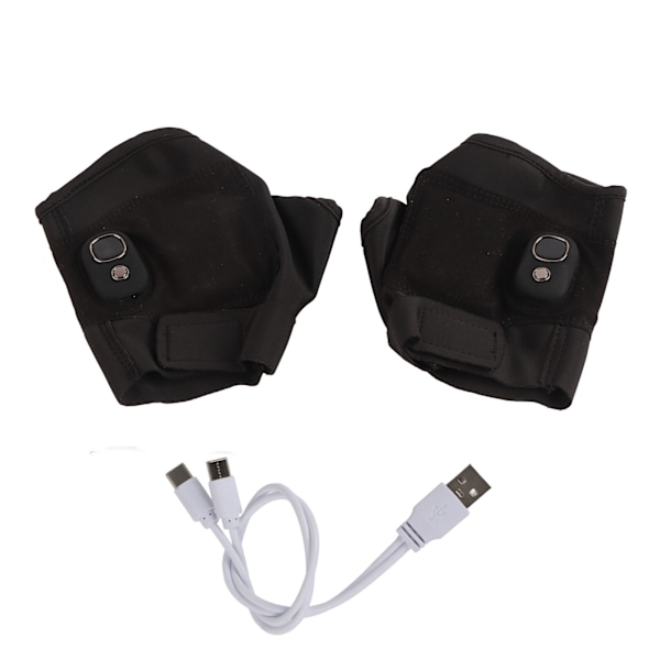 Oppvarmede Hansker USB 5V 5W Tre Nivå Justering Display Design Halv Finger Elektriske Oppvarmede Hansker for Utendørsarbeid