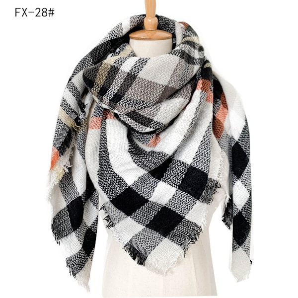 Plaid Scarf Soft Warm Tartan Shawl Cape Blanket Scarves Fashion Wrap