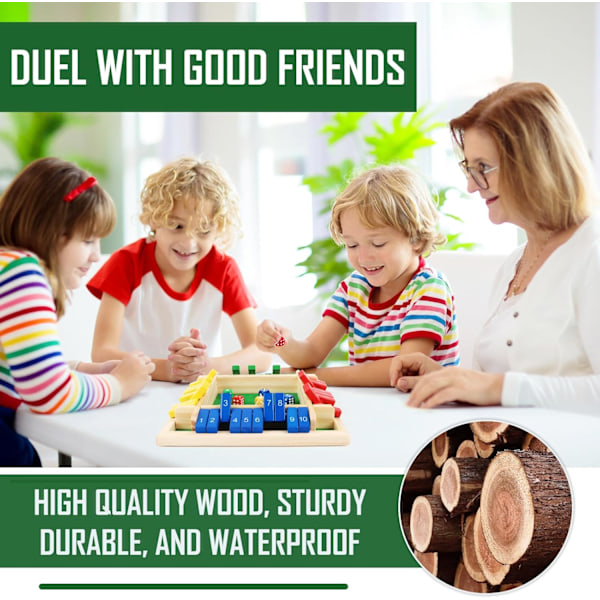 Träspel, 4 Spelare Shut The Box Tärningsspel Trä Matematik Traditionellt Pubspel Tärningsspel Resespel 4 Spelare Fantastiska Familjespel red