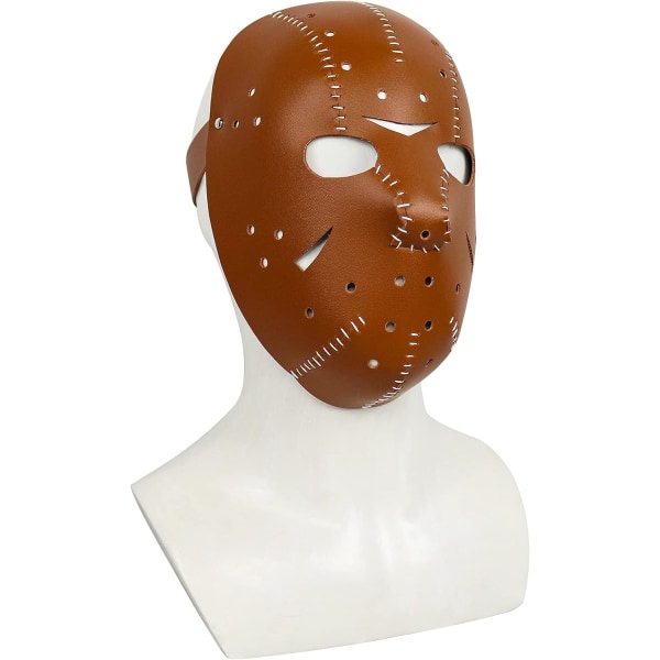 SINSEN Jason Voorhees Mask L?der Hockey Kostym Rekvisita Skr?mmande Skr?ck Cosplay Mask f?r Halloween Party Brown Jason