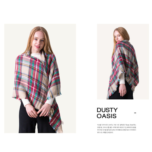 Ruutukuvioinen huivi Pehmeä lämmin Tartan Shawl Cape Peitto Huivit Muoti Kääre