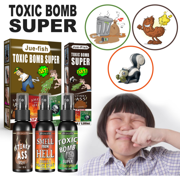 3*30 ml Super Stinky Liquid Fart Terrible Odor Spray Pitkäkestoinen