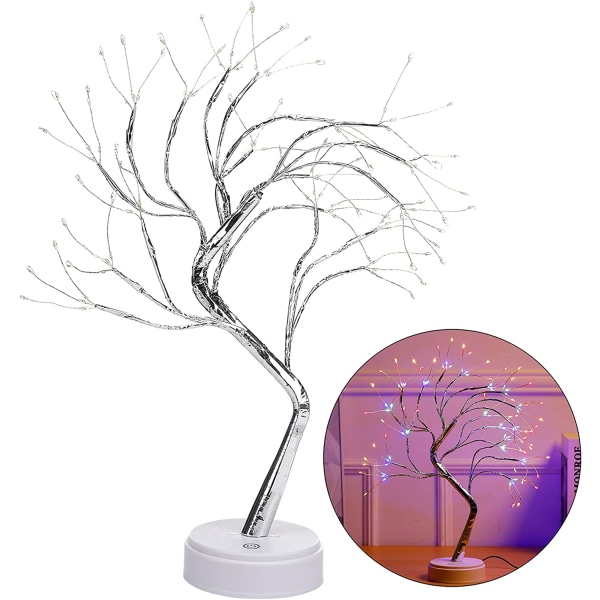 Bonsai skrivbordslampa trädform koppartråd LED-ljus, färgglad