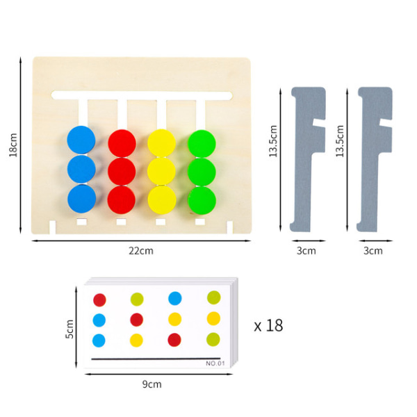 Logikspel med frukt i fyra färger / 0.3 dubbelsidig dubbel användning