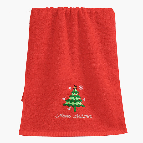 Julebadehåndklæder Broderi Hånd Julehåndklæder rød