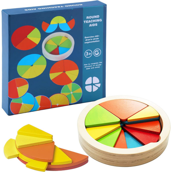 Träpussel för småbarn-Trä lärande färger och grafik