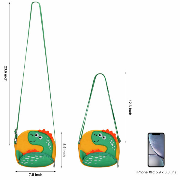 Purses Toddler Mini Cute Princess Håndvesker (Dinosaur Yellow)