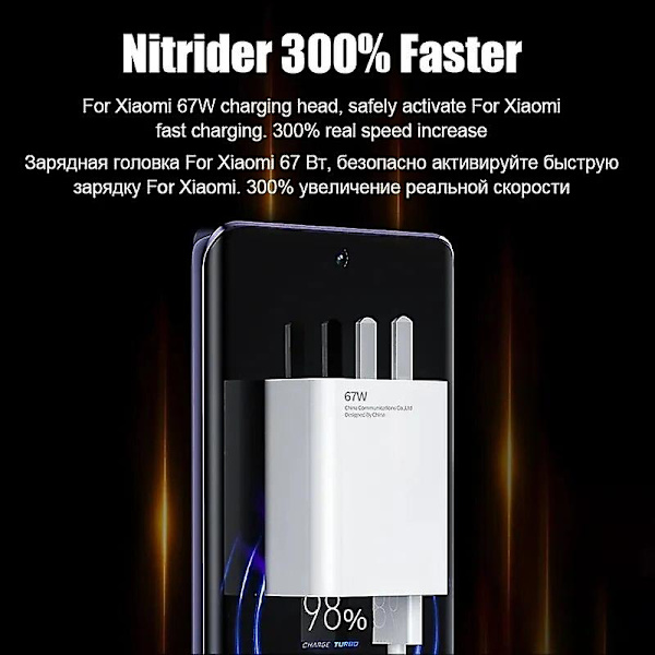 Xiaomi 67W USB Super Snabbladdare Strömförsörjning Adapter Mi 12 11 6A Typ C Kabel POCO X5 X4 Pro Redmi Note 9 10 11 Laddning