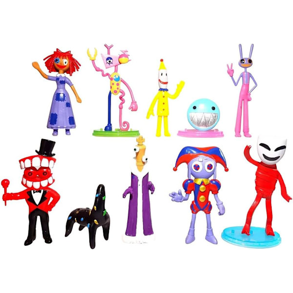 10 Fantastiske Digitale Cirkus Figurer Sæt, Pomni Jax Model Legetøj Til Børn Gaver, De Fantastiske Digitale Cirkus Samleobjekter Anime Figurer 10pcs-c