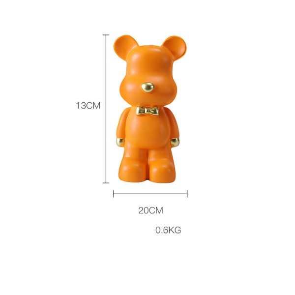 Liten dekorativ orange björnmugg gjord av harts 1 st