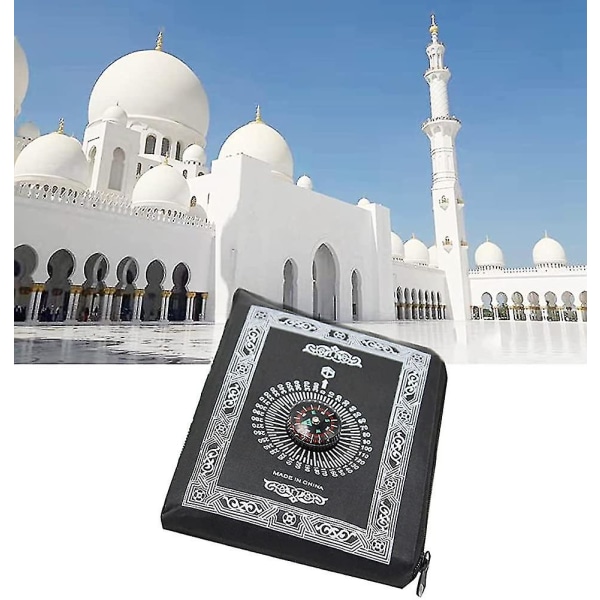 2 stk bærbar - med kompas - islamisk bedetæppe - lomme