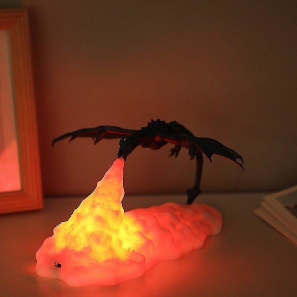 3D-utskrift Fluga Draklampa Laddningsbara LED-nattljus