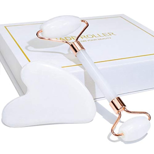 Gua Sha ansigtsrulle skønhedsmassager, Jade rulle rosenkvarts White