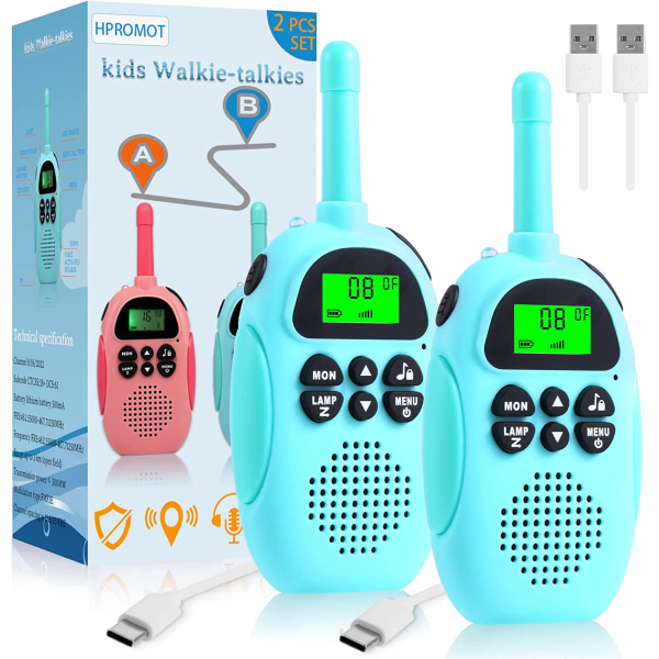Lasten radiopuhelin, 2kpl ladattava lasten radiopuhelin, sininen+sininen