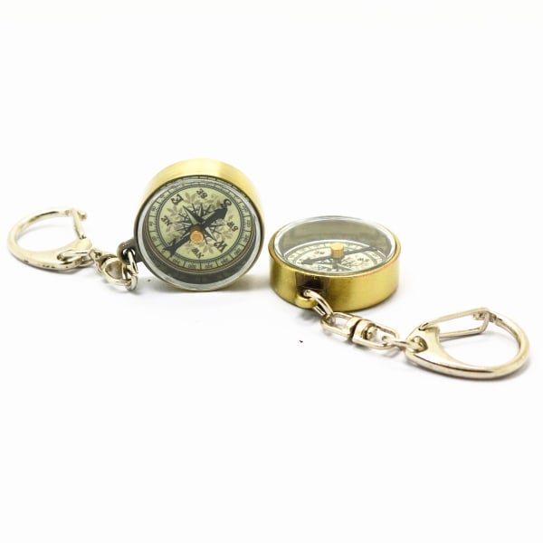 2-pakke kompass nøkkelring, sinklegering lommekompass