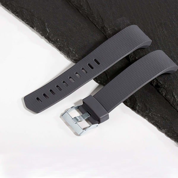Fitbit Charge 2 armbånd silikon 3-pak Svart/Gr?/Vit (S)